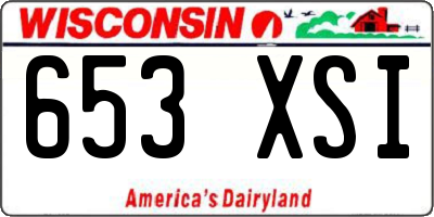 WI license plate 653XSI