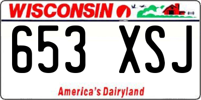 WI license plate 653XSJ