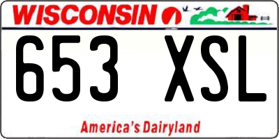 WI license plate 653XSL