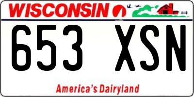 WI license plate 653XSN