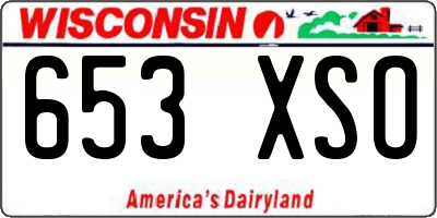 WI license plate 653XSO