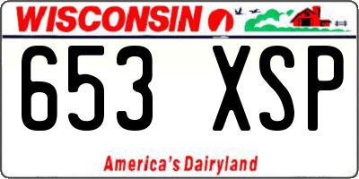 WI license plate 653XSP