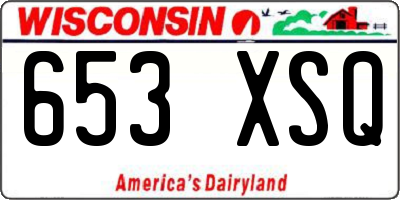 WI license plate 653XSQ
