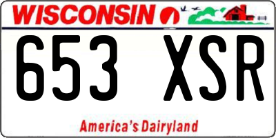 WI license plate 653XSR