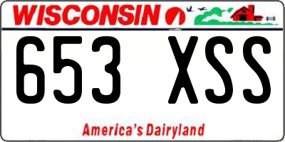 WI license plate 653XSS