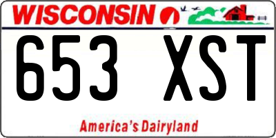 WI license plate 653XST