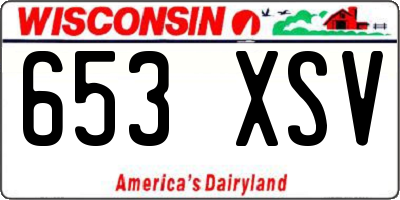 WI license plate 653XSV