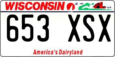 WI license plate 653XSX