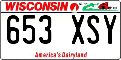 WI license plate 653XSY