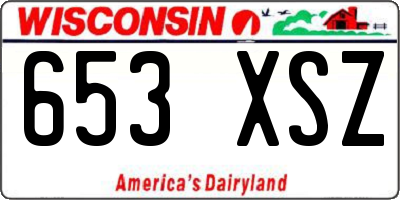 WI license plate 653XSZ