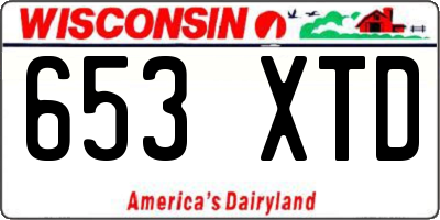 WI license plate 653XTD