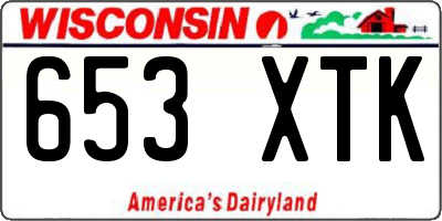 WI license plate 653XTK