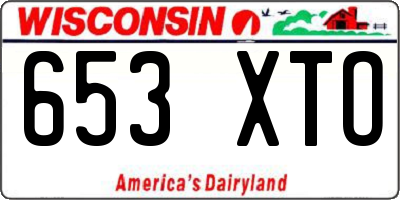 WI license plate 653XTO