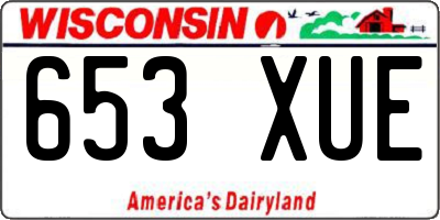 WI license plate 653XUE