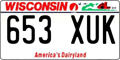 WI license plate 653XUK