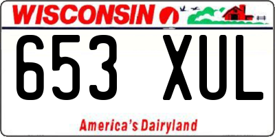 WI license plate 653XUL