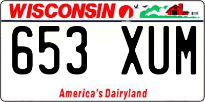 WI license plate 653XUM
