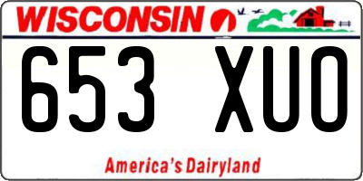 WI license plate 653XUO