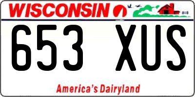 WI license plate 653XUS