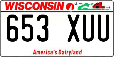 WI license plate 653XUU