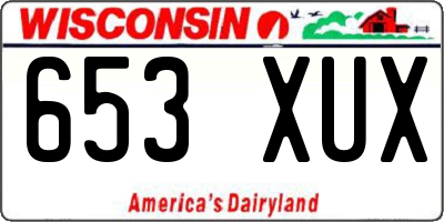 WI license plate 653XUX