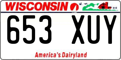 WI license plate 653XUY