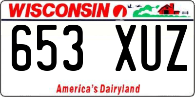 WI license plate 653XUZ