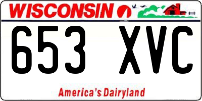 WI license plate 653XVC