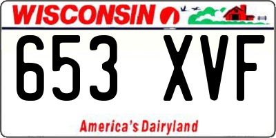 WI license plate 653XVF