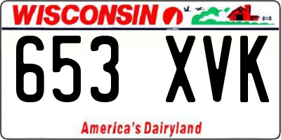 WI license plate 653XVK