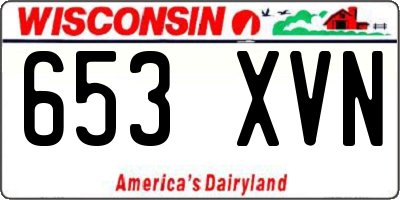 WI license plate 653XVN