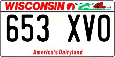 WI license plate 653XVO
