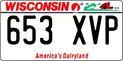 WI license plate 653XVP