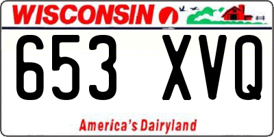 WI license plate 653XVQ