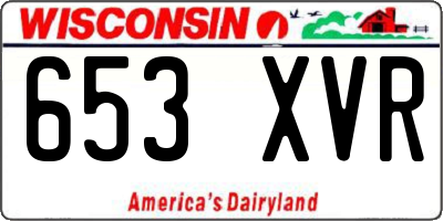 WI license plate 653XVR
