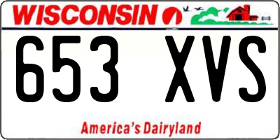 WI license plate 653XVS
