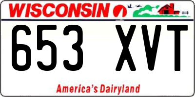 WI license plate 653XVT