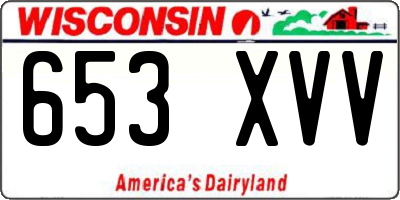 WI license plate 653XVV