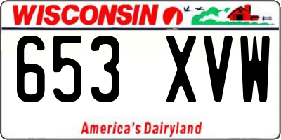WI license plate 653XVW