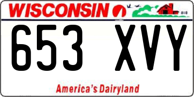 WI license plate 653XVY
