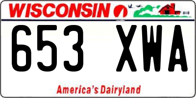 WI license plate 653XWA