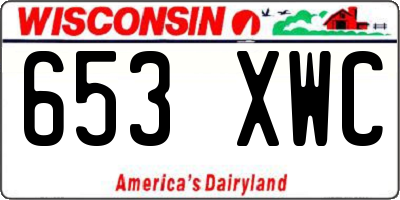 WI license plate 653XWC