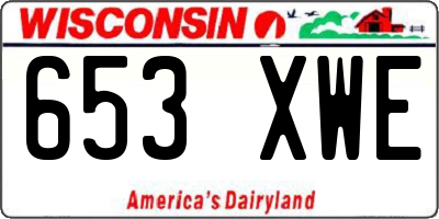 WI license plate 653XWE