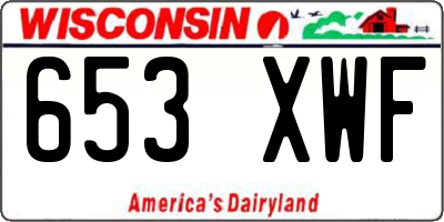 WI license plate 653XWF