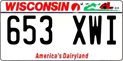 WI license plate 653XWI