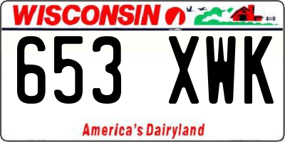 WI license plate 653XWK
