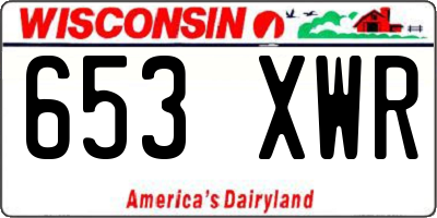 WI license plate 653XWR