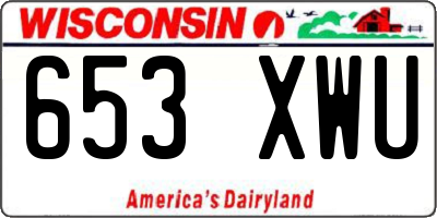 WI license plate 653XWU