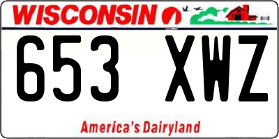 WI license plate 653XWZ
