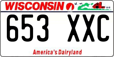 WI license plate 653XXC